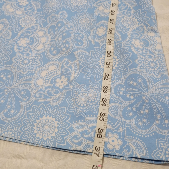 LOFT Blue & White Floral Lace Trim Sleeveless Shift Dress Size 12 - Picture 8 of 12